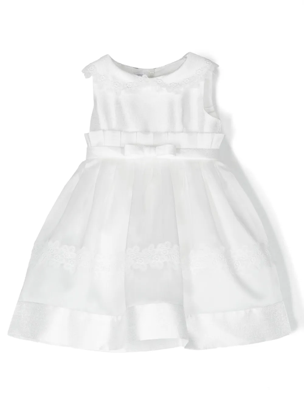 Colorichiari Babies' Lace-detailing Sleeveless Dress In White