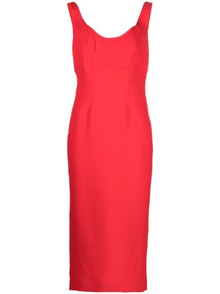 Roland Mouret off-shoulder silk-wool Midi Dress - Farfetch