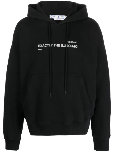 Off-White slogan-print drawstring hoodie