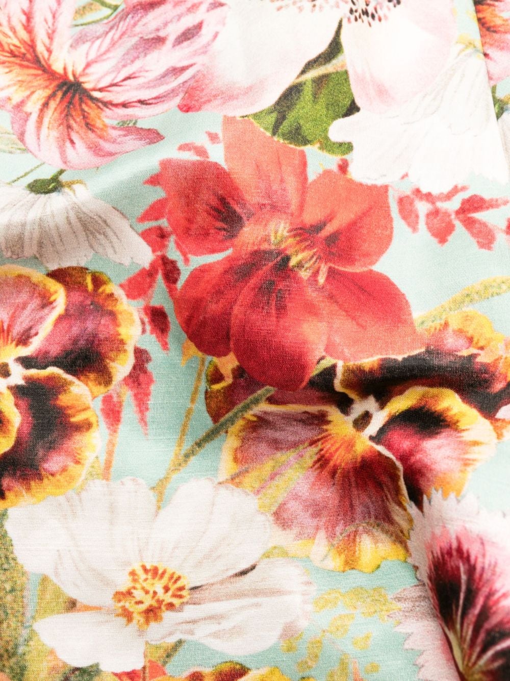 Shop Zimmermann Wonderland Floral Print Trousers In Rosa