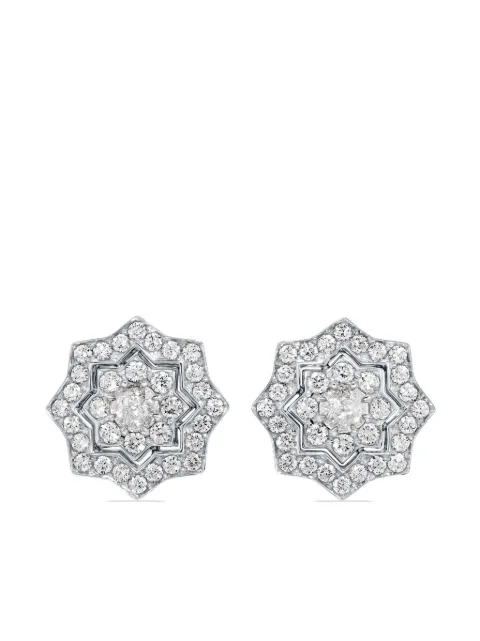 David Morris 18kt Weißgoldohrstecker mit Diamanten