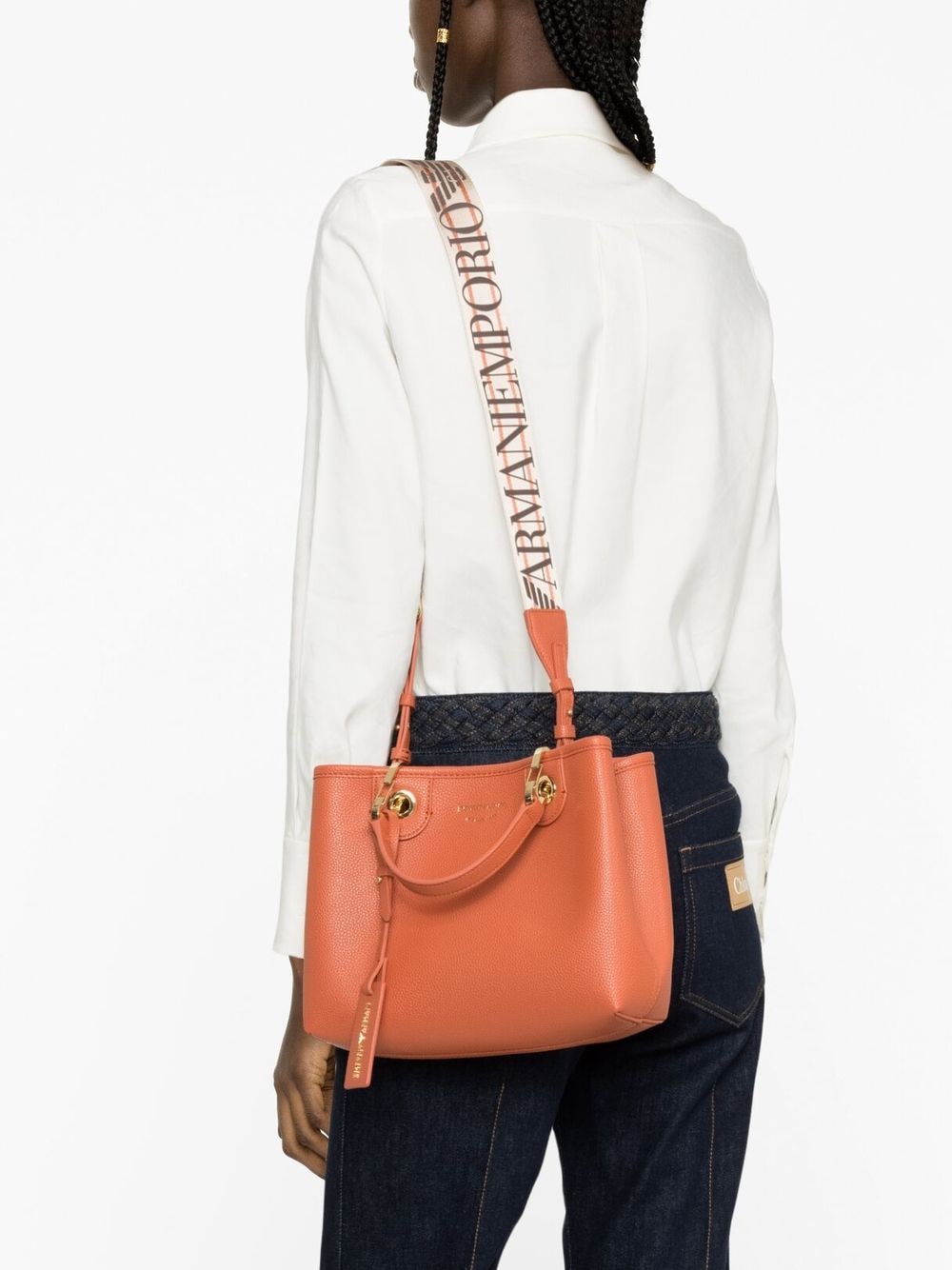 Emporio Armani Logo-strap Tote Bag In Orange | ModeSens