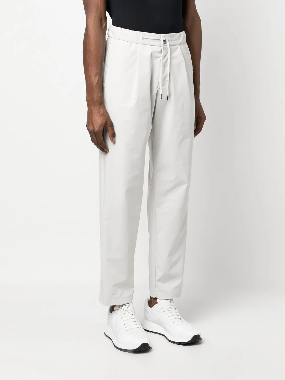 Herno Straight-leg Drawstring Trousers In Neutrals