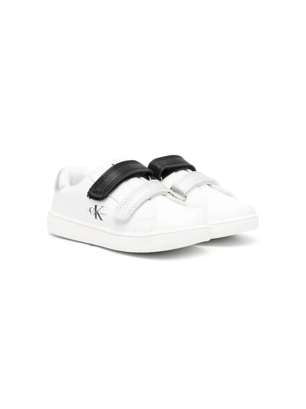 Calvin Klein Kids' Colour-block Low-top Sneakers In White