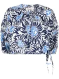 DVF Diane von Furstenberg floral-print cropped top - White