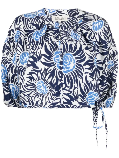Haut crop à fleurs - DVF Diane von Furstenberg - Modalova
