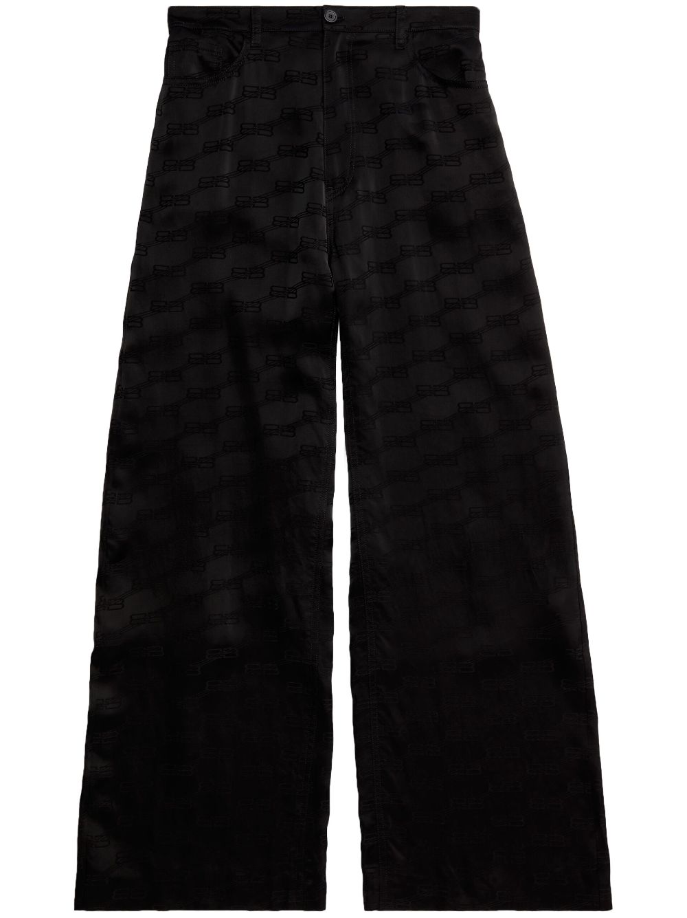 balenciaga pantalon droit à motif monogrammé - noir