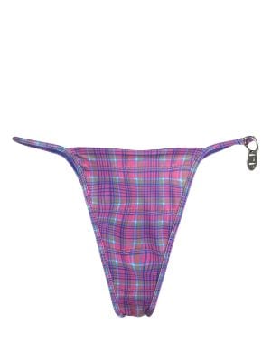 Women's Plaid Scrunch Butt Bikini Swimsuit Bottoms - Sunnyside Swimwear