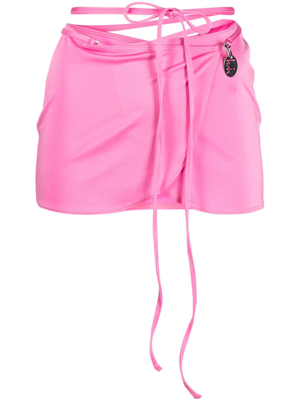 Shop Hrh Low-rise Wraparound Miniskirt In Pink