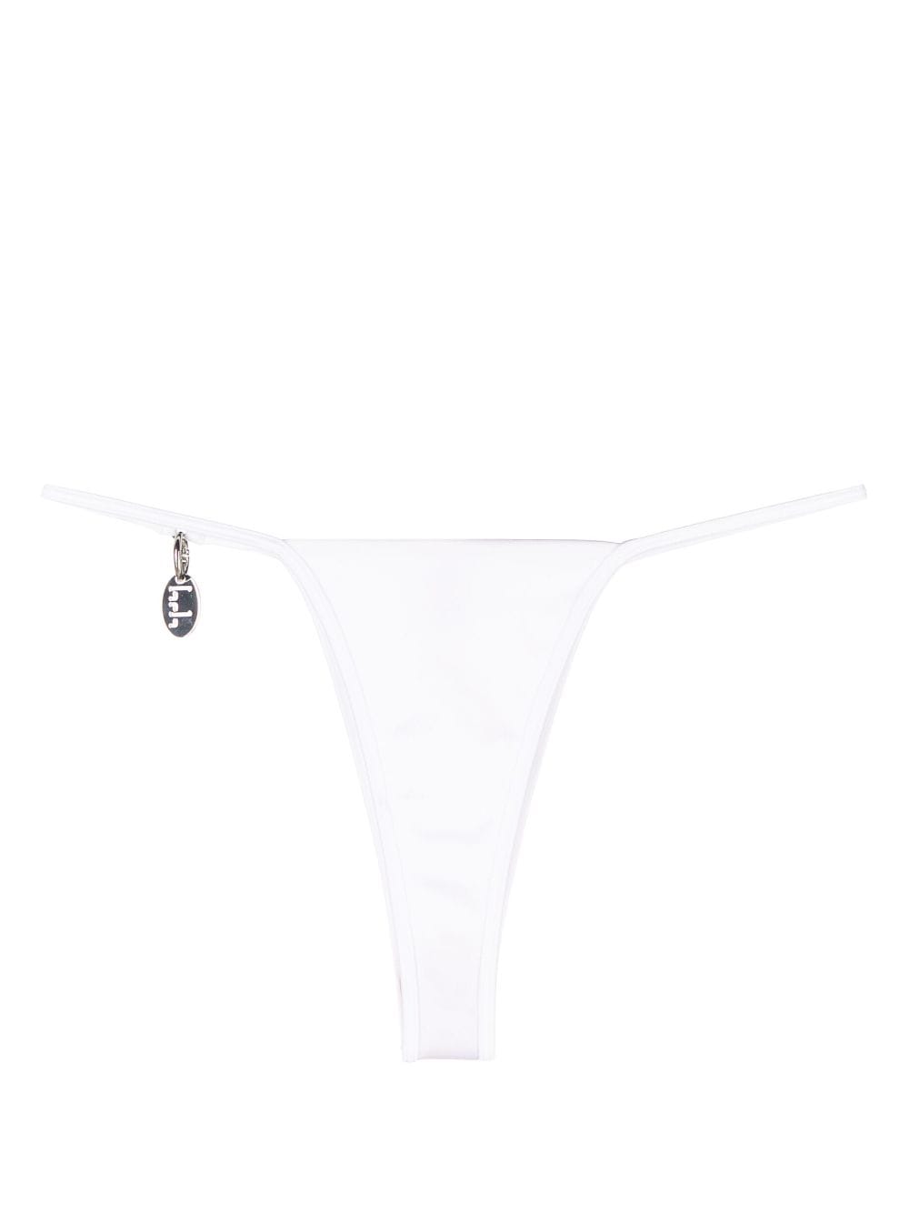 Shop Hrh Crystal-embellished High Bikini Bottoms In White
