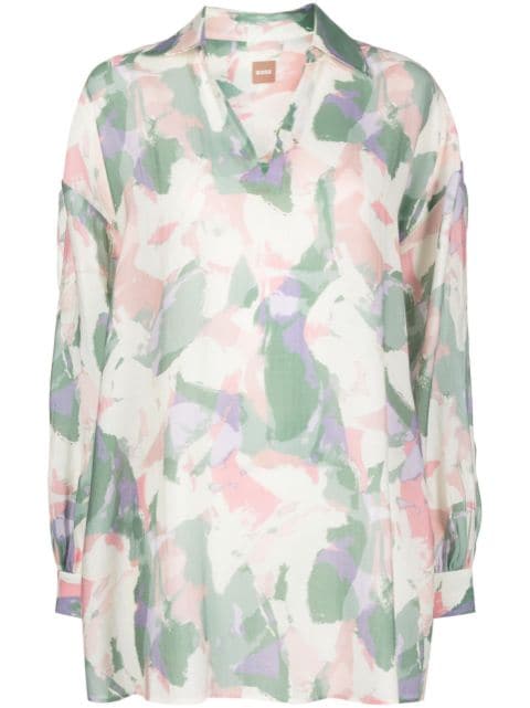 BOSS abstract-print shirt