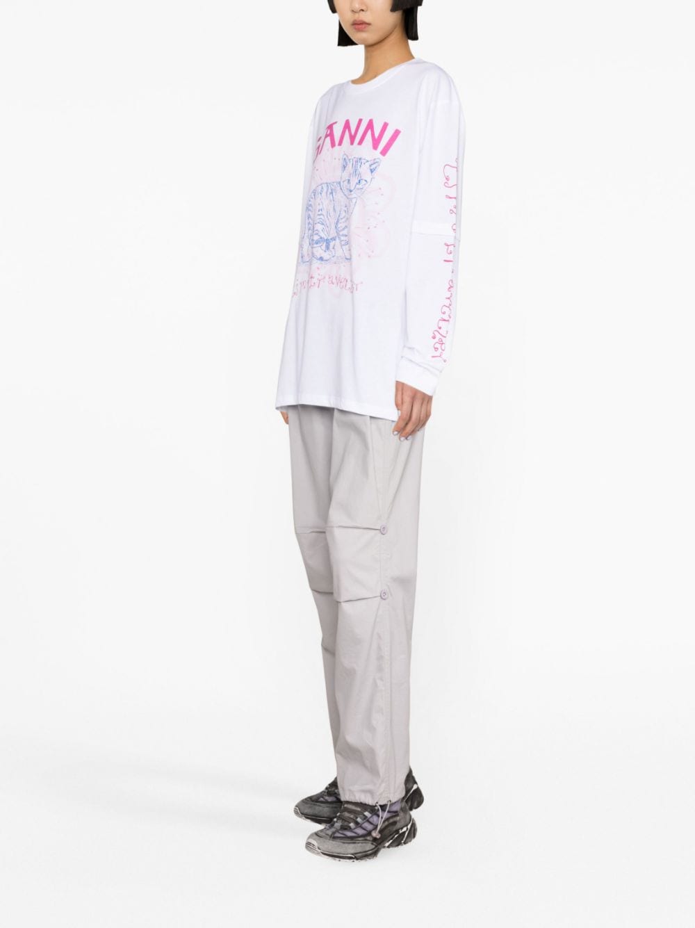 GANNI プリント Tシャツ - Farfetch