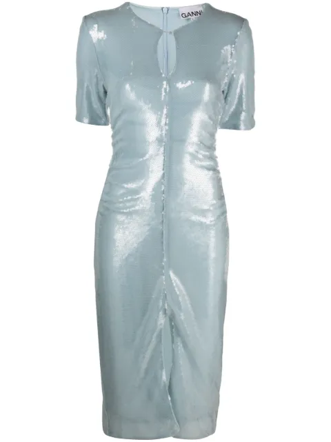 GANNI sequinned midi dress