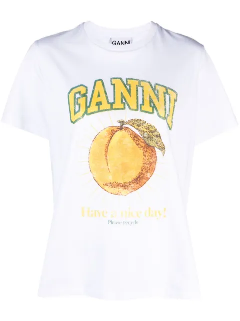 GANNI Relaxed Peach printed T-shirt