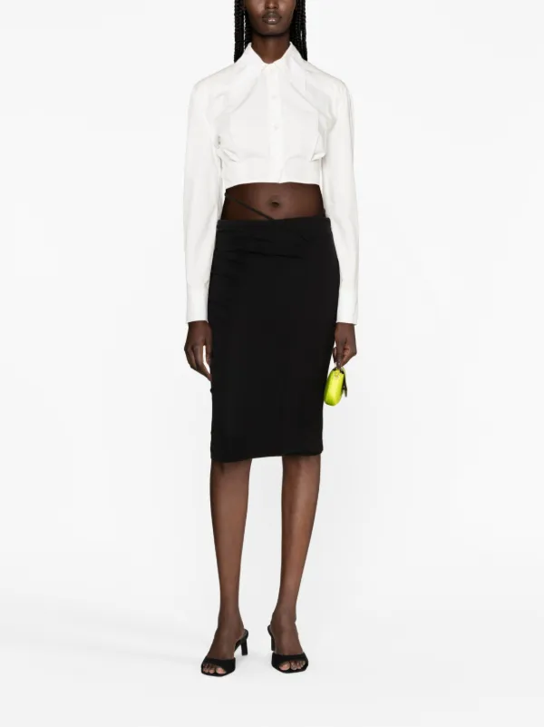 GAUGE81 Dayton Ruched Pencil Skirt | Black | FARFETCH