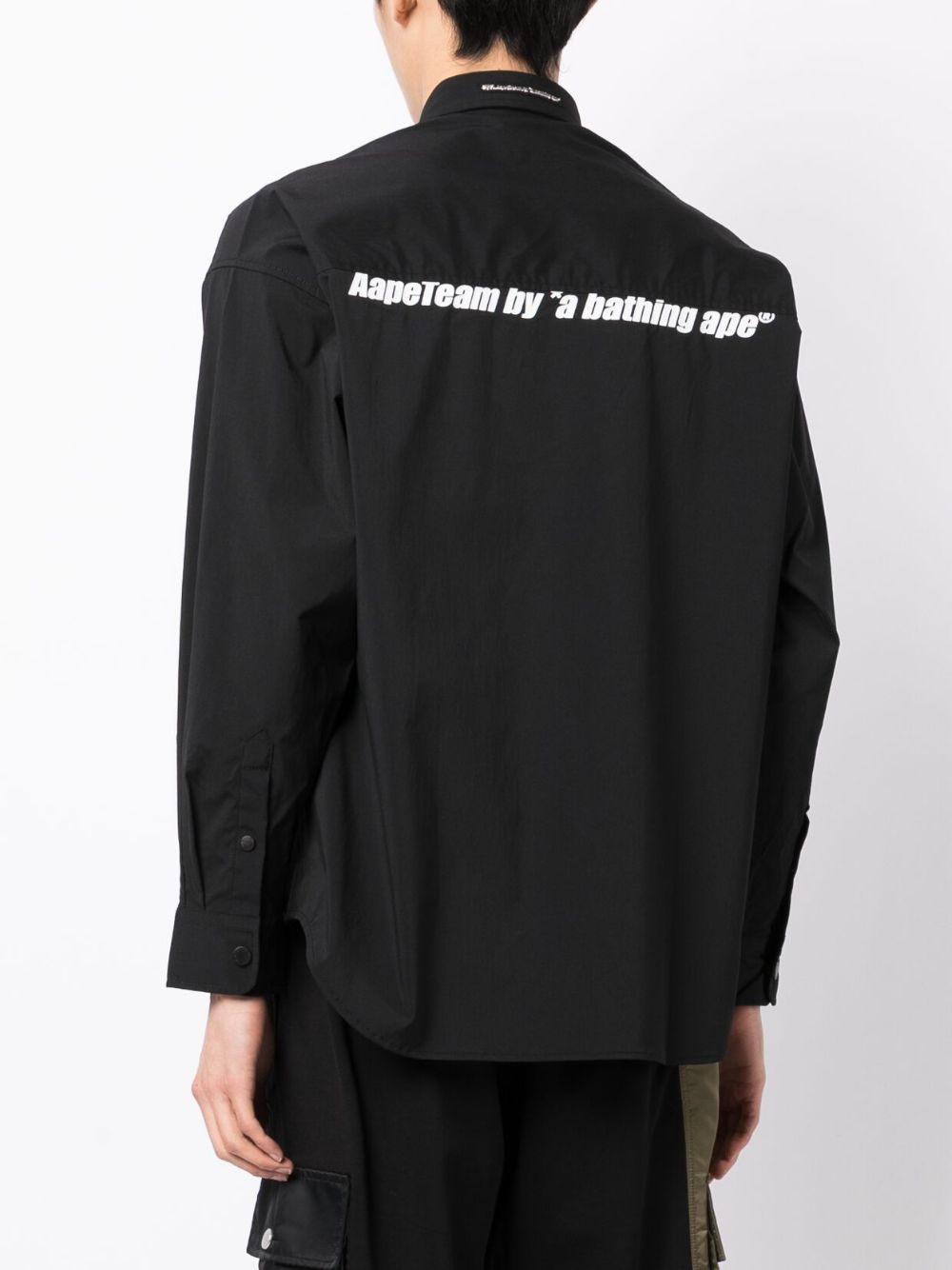 Shop Aape By A Bathing Ape Logo Print Long-sleeved Shirt In Schwarz