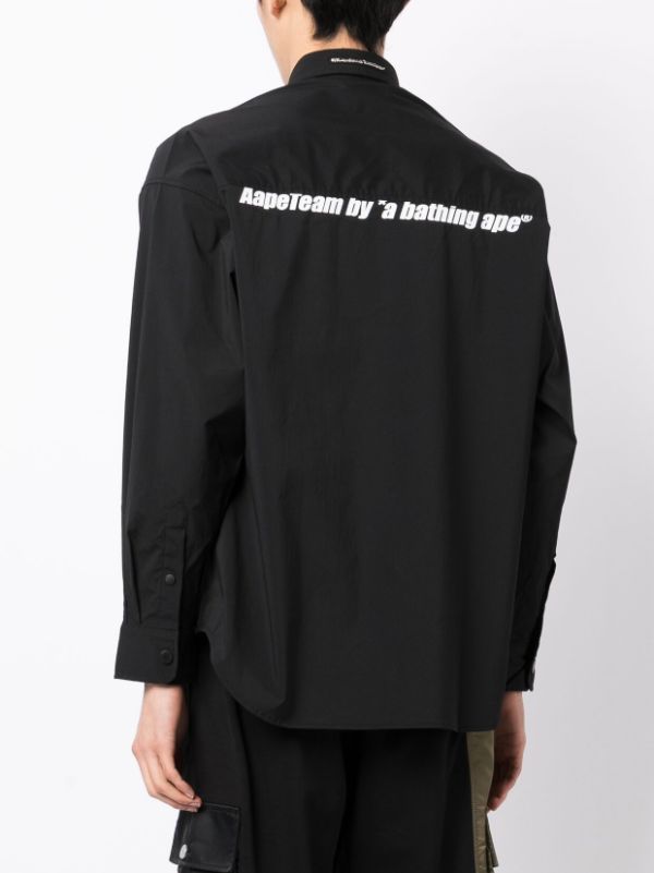 AAPE BY *A BATHING APE® Logo Print long-sleeved Shirt - Farfetch