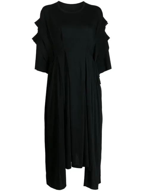 Yohji Yamamoto drape-detail layered midi dress