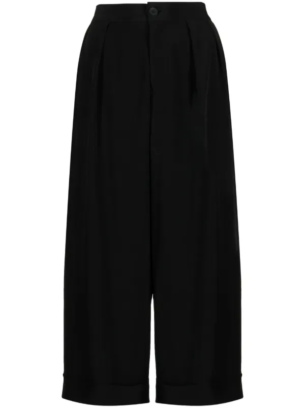 Yohji Yamamoto クロップド サルエルパンツ | ブラック | FARFETCH JP 