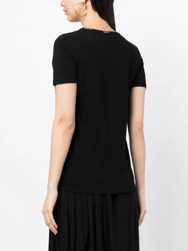 Yohji Yamamoto illustration-print logo-embroidered T-shirt | Black