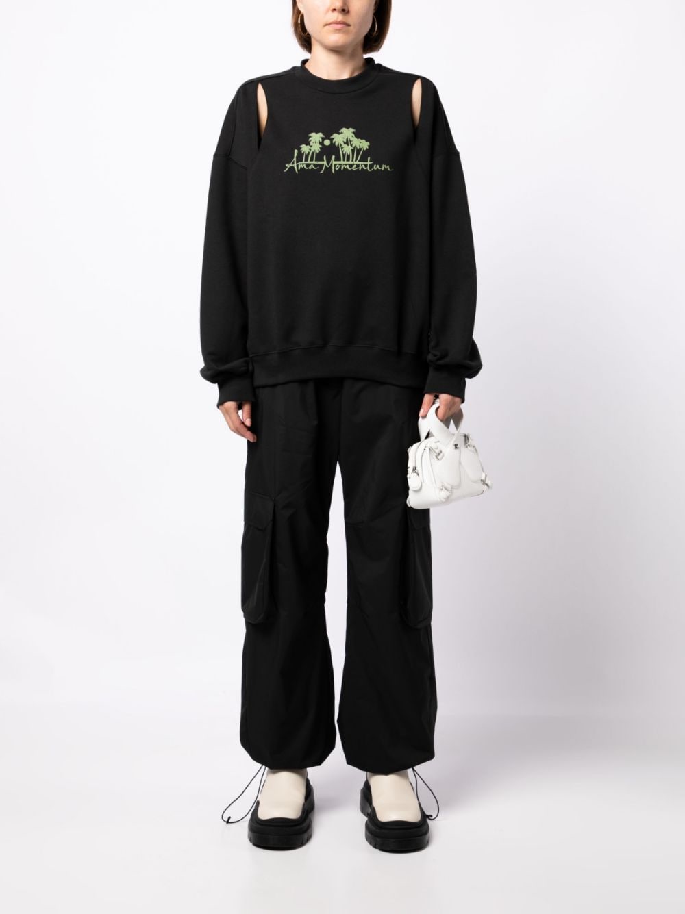 J Koo Sweater met uitgesneden detail - Zwart