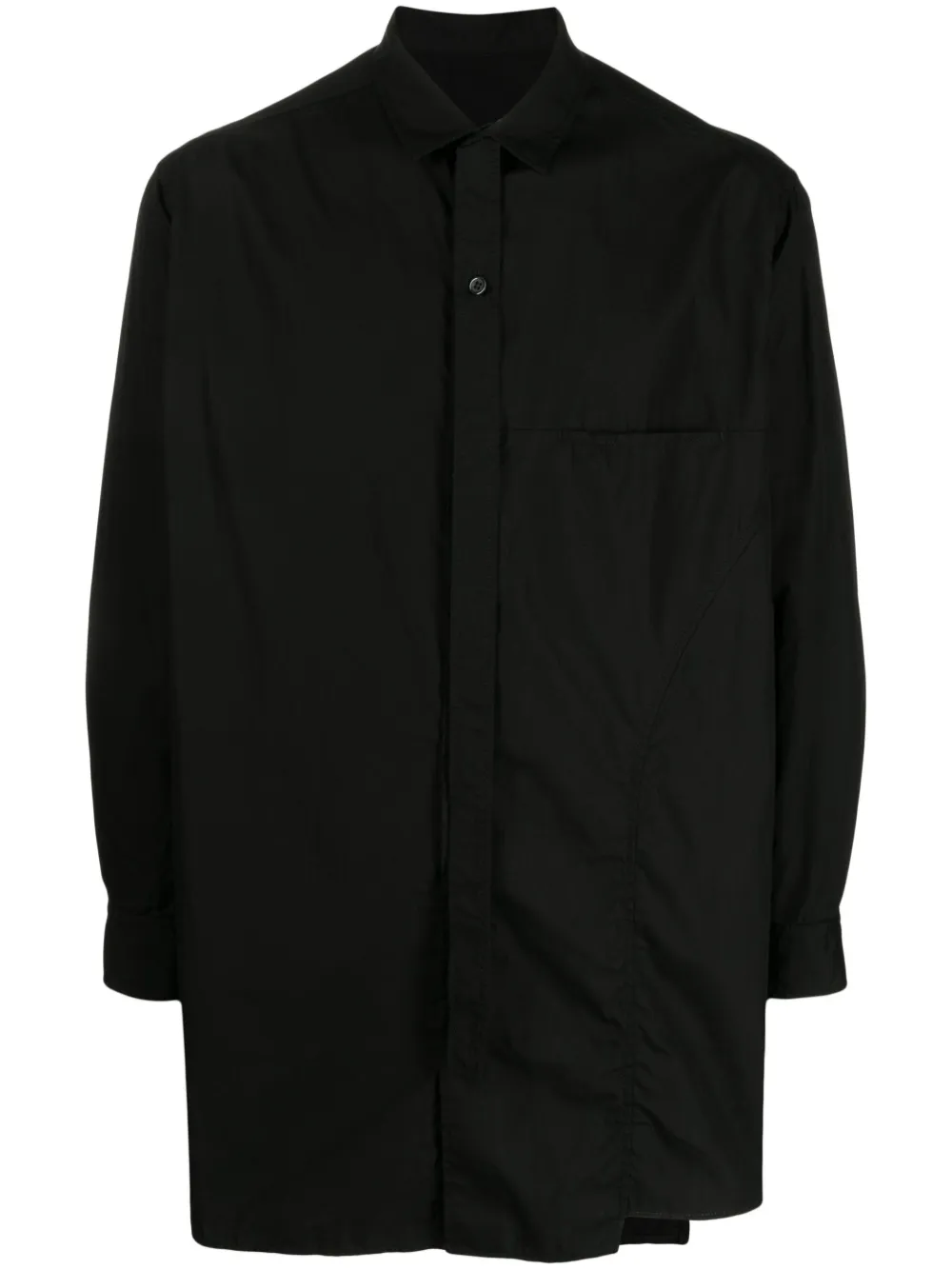 Yohji Yamamoto plain cotton shirt | Black | Image 1