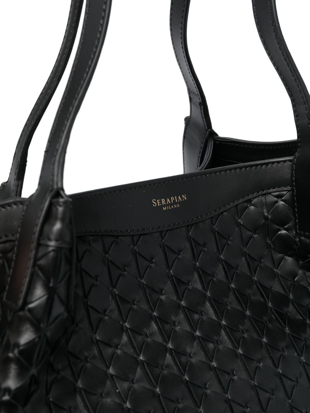 Shop Serapian Mini Secret Mosaico Handbag In Schwarz