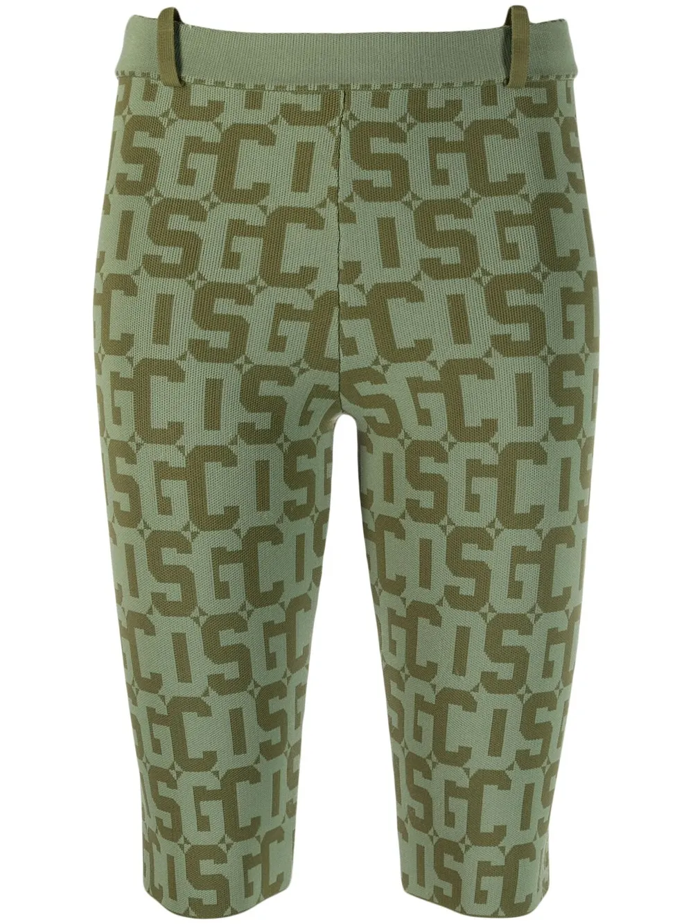 Gcds Monogram Jacquard Cycling Shorts In Green