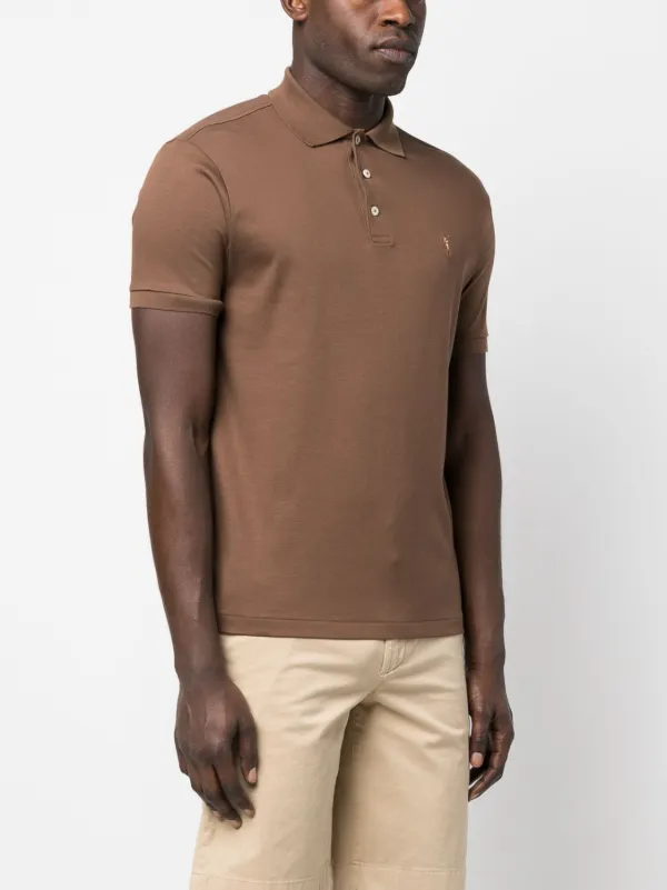 Polo Ralph Lauren Camisa Polo Com Logo Bordado | Marrom | FARFETCH BR