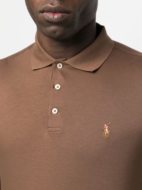 Polo Ralph Lauren Camisa Polo Com Logo Bordado | Marrom | FARFETCH BR
