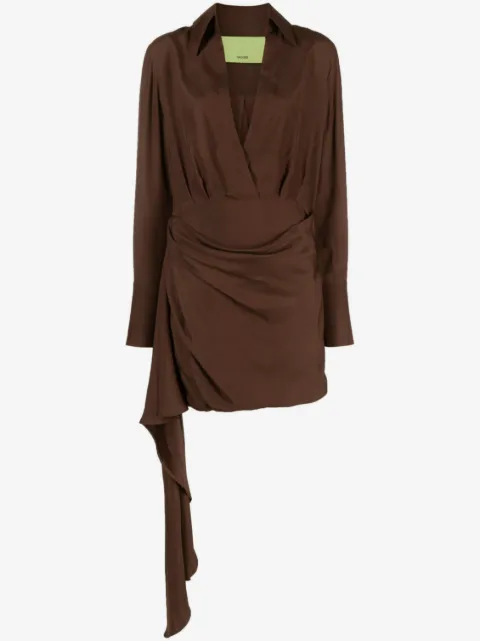 GAUGE81 Gravia draped silk shirtdress