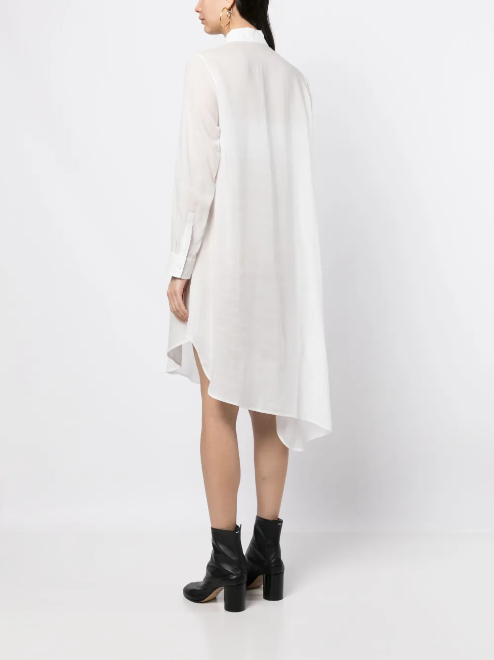 Yohji Yamamoto Drapiertes Kleid In White