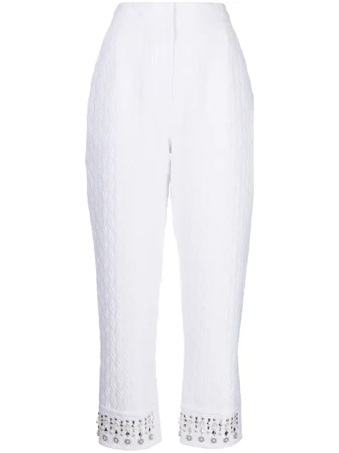 SHIATZY CHEN pantalones capri con perlas bordadas