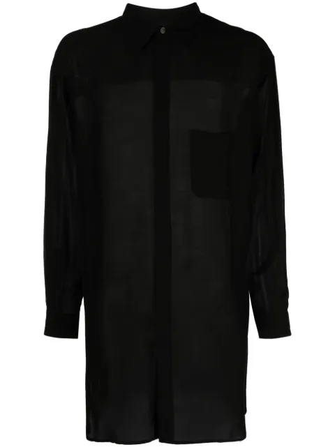 Yohji Yamamoto camisa larga con efecto transparente