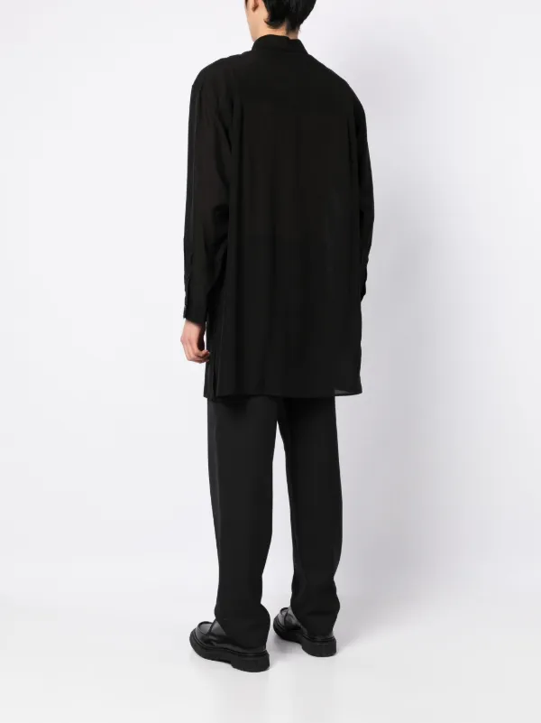 Yohji Yamamoto sheer-finish Long Shirt | Black | FARFETCH JO