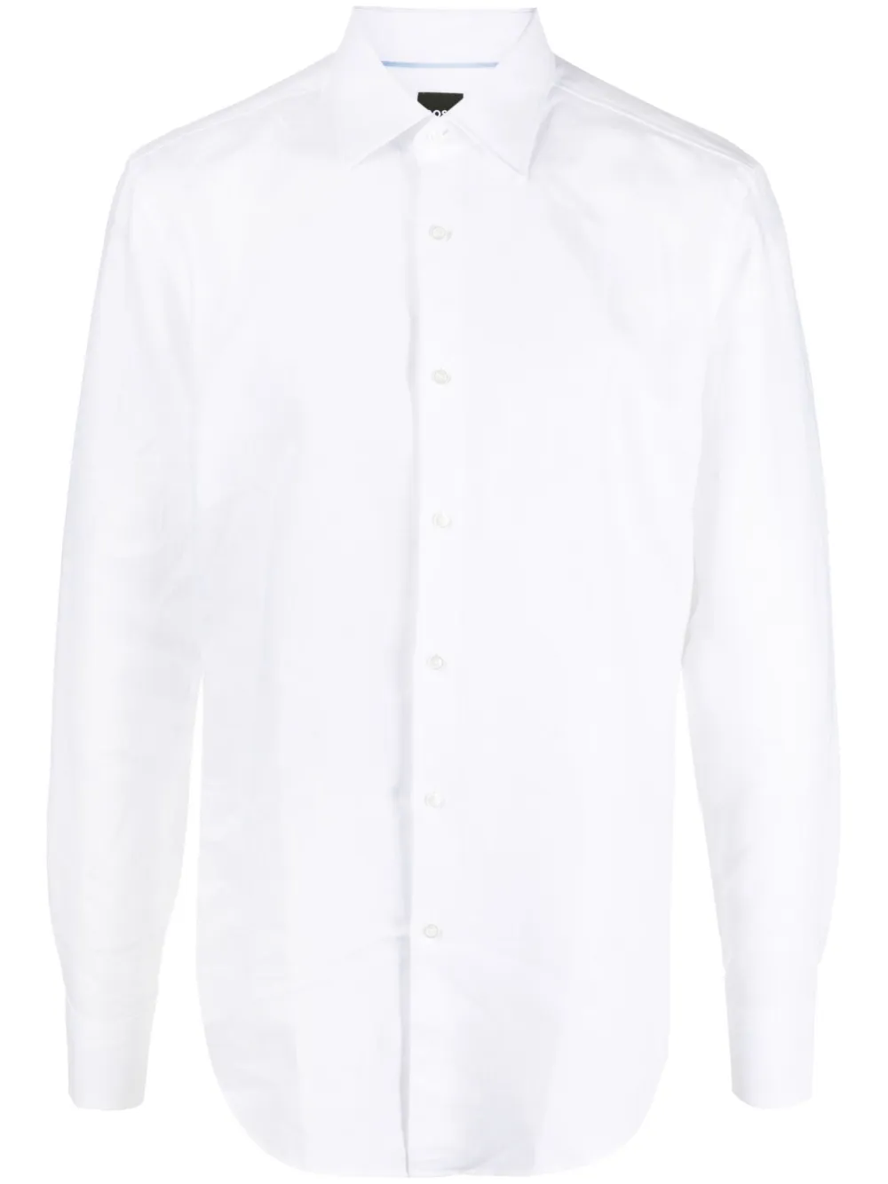 Shop Hugo Boss Long-sleeve Linen Shirt In White