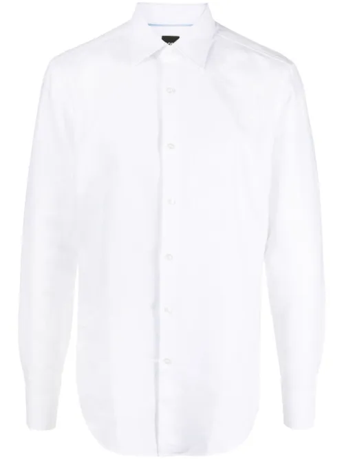 Chemise en lin à manches longues - BOSS - Modalova