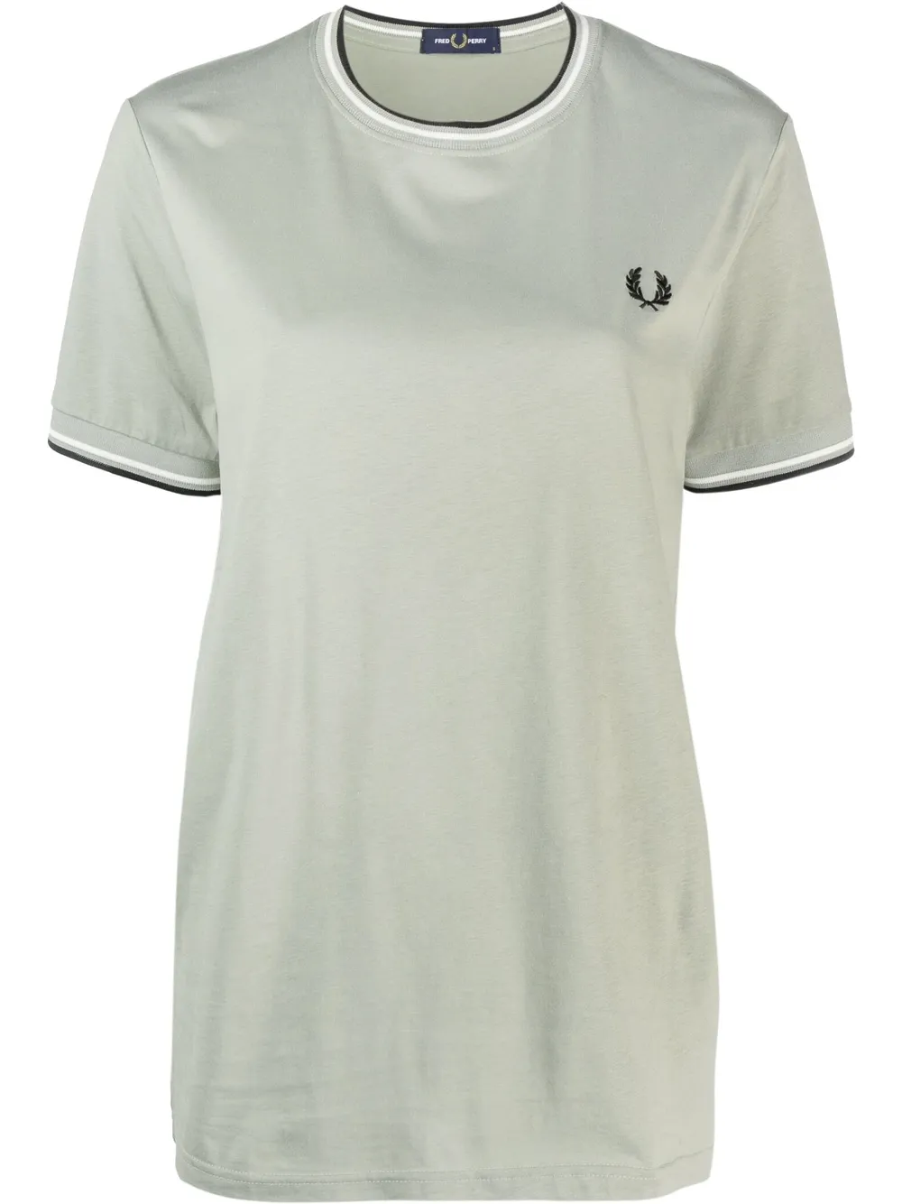 Fred Perry Embroidered-logo Cotton T-shirt In 绿色