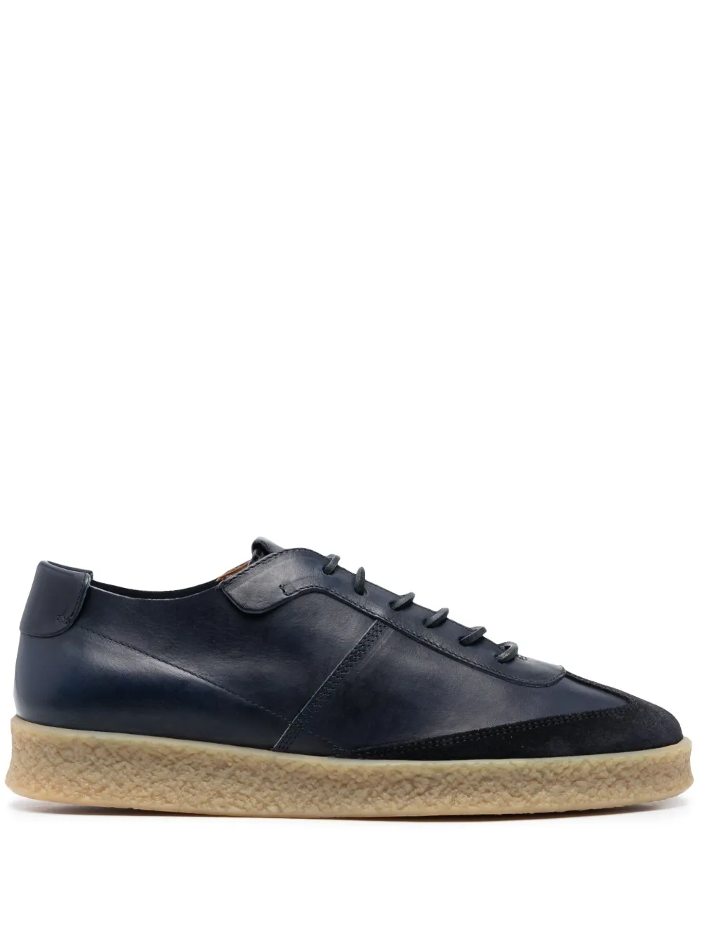 BUTTERO ROUND TOE LEATHER SNEAKERS