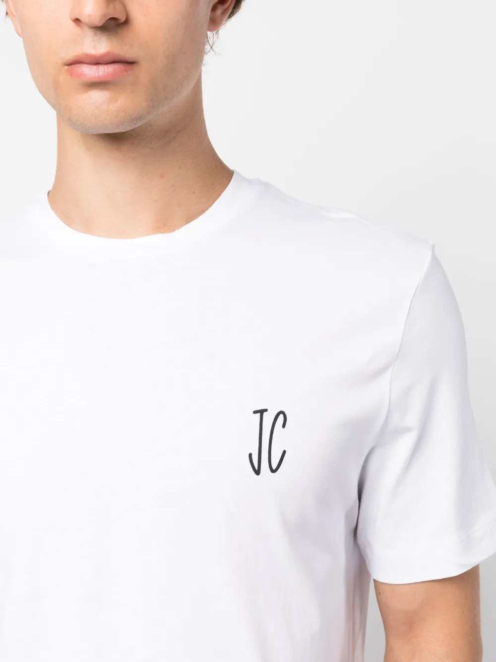 Shop Jacob Cohen Logo-print Cotton T-shirt In White