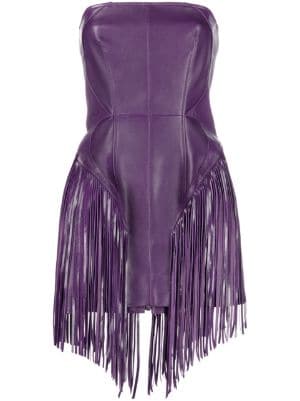 Topshop purple sale leather dress