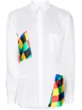 Comme des Garçons Homme Plus patchwork-detail long-sleeve shirt - White