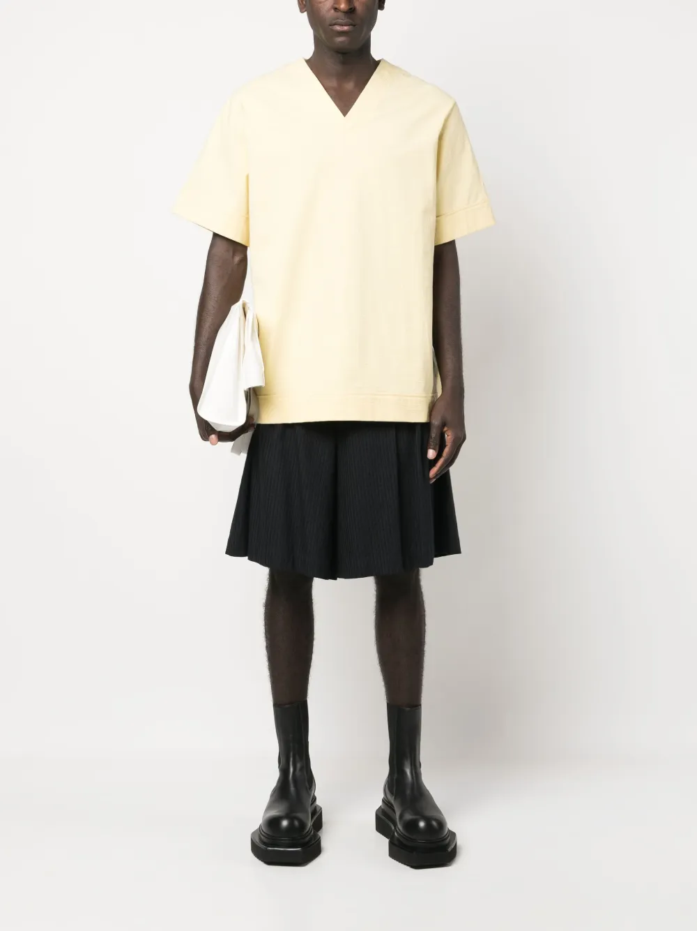 Jil Sander T-shirt met V-hals - Geel
