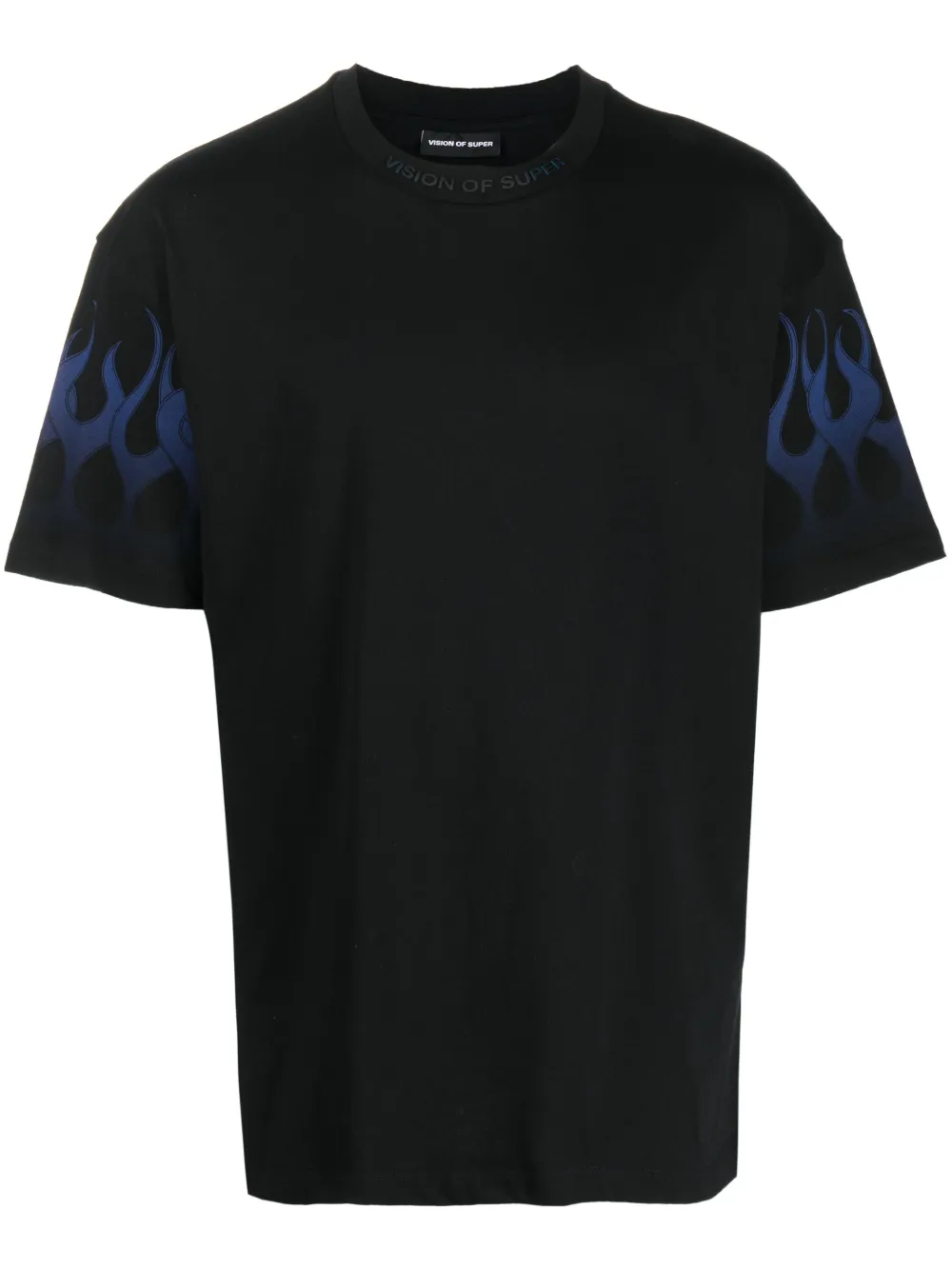 Vision Of Super Flame-print Short-sleeve T-shirt In Schwarz