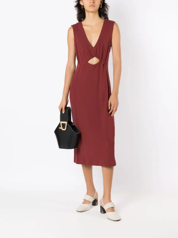 Alcacuz Lighthouse Cut-out Midi Dress - Red