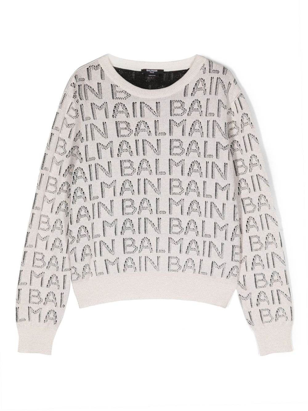 Balmain Kids Knit Jacquard Logo Sweater Farfetch