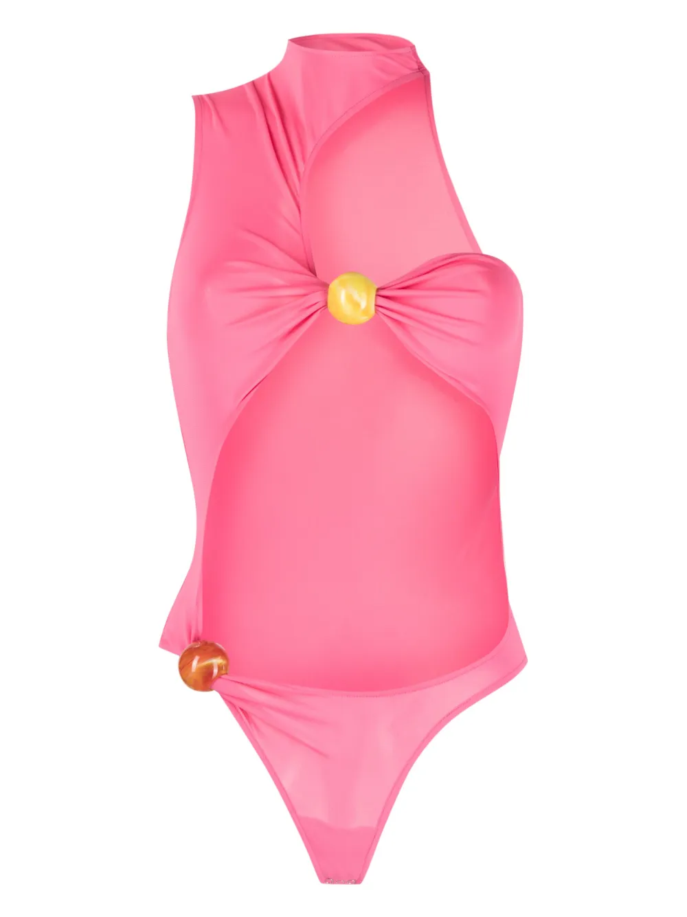 Jacquemus Pink Le Raphia 'le Body Perola' Bodysuit In Rosa