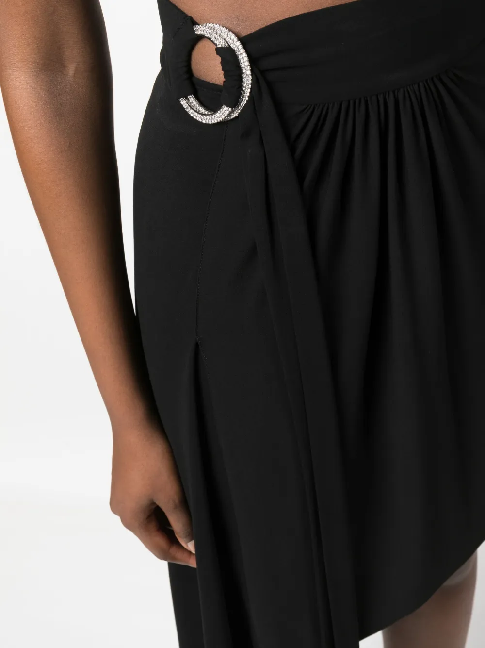 Shop Alexandre Vauthier Ring-detail Belted Asymmetric Skirt In Black