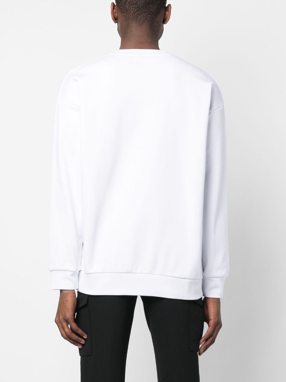 Shop Karl Lagerfeld Logo-stamp Long-sleeve Sweatshirt In Weiss