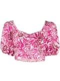 DVF Diane von Furstenberg floral-print short-sleeve top - Pink